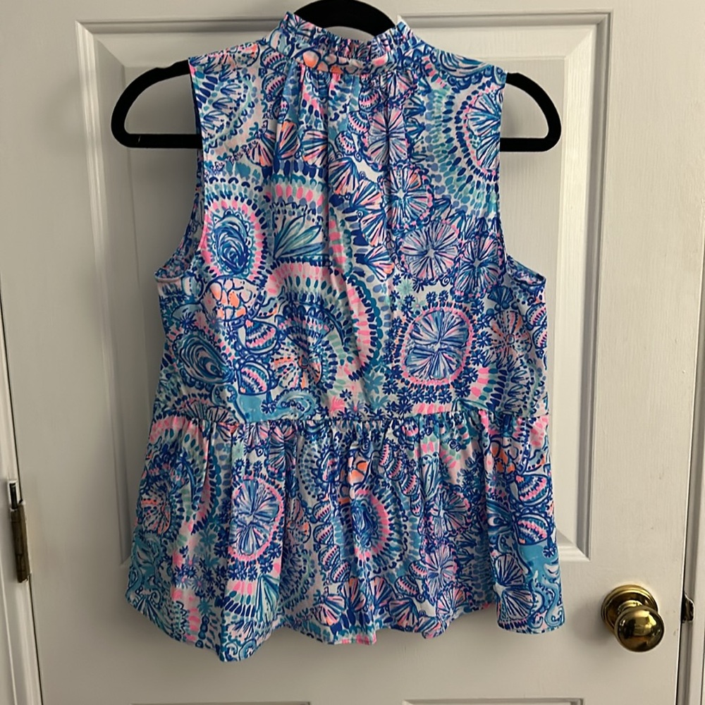 Lily Pulitzer NWT size small Novella Ruffle Hem Top - Picture 4 of 6